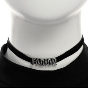 DIOR J’ADIOR Crystal Logo Velvet Choker
